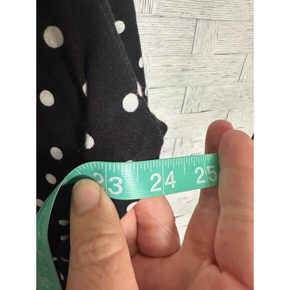 ASOS womens v-neck wrap dress black & white polkadot bohemian whimsigoth Plus SZ - Picture 7 of 10